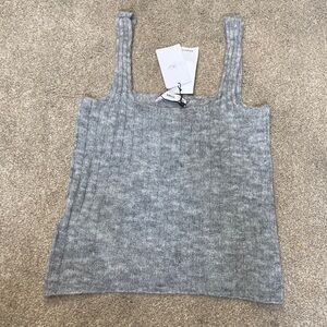 Mango Heather Grey Wool Blend Tank Top Size M